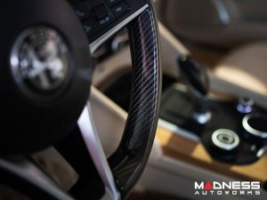 Alfa Romeo Stelvio Steering Wheel Trim - Carbon Fiber - Pre '20 models - Feroce Carbon Alfa Romeo Stelvio Steering Wheel Trim - Carbon Fiber - Pre '20 models - Feroce Carbon